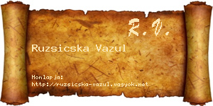 Ruzsicska Vazul névjegykártya